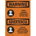 thumbnail image 1 of OSHA WARNING Sign - Wear Hearing Protection Bilingual | Decal | Protect Your Business, Construction Site, Warehouse & Shop Area | Made in the USA, 1 of 5