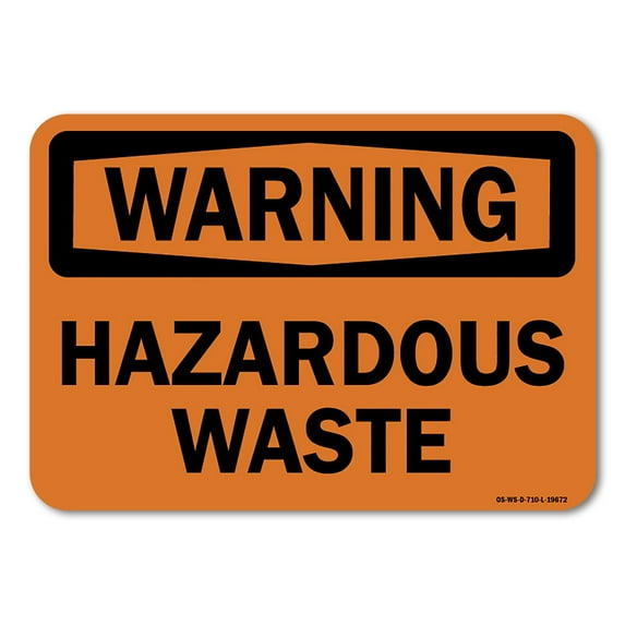 OSHA Warning Aluminum Sign - Hazardous Waste | Aluminum Sign | Protect Your Business, Work Site, Warehouse & Shop Area | Made in the USA