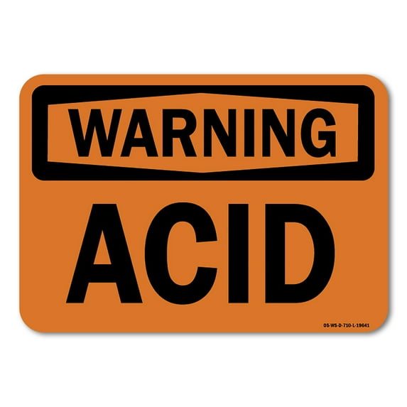 OSHA Warning Decal - Acid | Decal | Protect Your Business, Work Site, Warehouse & Shop Area | Made in the USA