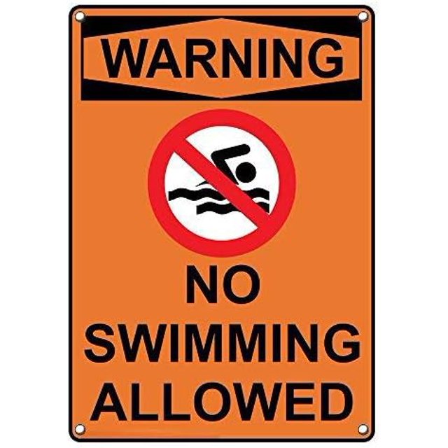 OSHA Warning No Swimming Allowed Signs Aluminum Funny Warning Signs