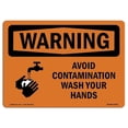 thumbnail image 1 of OSHA Warning Sign - Avoid Contamination Wash Your Hands, 1 of 1