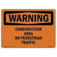 thumbnail image 1 of OSHA Warning Sign - Construction Area No Pedestrian Traffic, 1 of 1