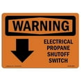 thumbnail image 1 of OSHA Warning Sign - Electrical Propane Shutoff Switch with Symbol, 1 of 1
