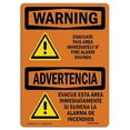thumbnail image 1 of OSHA Warning Sign - Evacuate Immediately Bilingual, 1 of 1