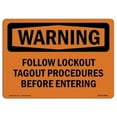thumbnail image 1 of OSHA Warning Sign - Follow Lockout Tagout Procedures, 1 of 1