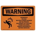 thumbnail image 1 of OSHA Warning Sign - Hazardous Voltage Multiple Power with Symbol, 1 of 1