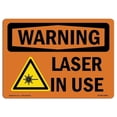 thumbnail image 1 of OSHA Warning Sign - Laser in Use, 1 of 1