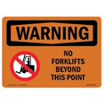 thumbnail image 1 of OSHA Warning Sign - No Forklifts Beyond This Point with Symbol, 1 of 1
