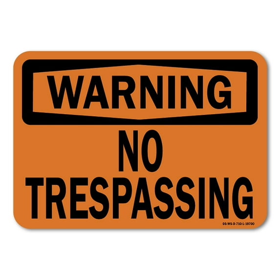 OSHA Warning Sign - No Trespassing | Plastic Sign | Protect Your Business, Work Site, Warehouse & Shop Area | Made in the USA