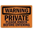 thumbnail image 1 of OSHA Warning Sign - Private Please Knock Before Entering, 1 of 4