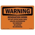thumbnail image 1 of OSHA Warning Sign - Renovation Work Do Not Enter Work Area, 1 of 1