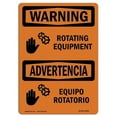 thumbnail image 1 of OSHA Warning Sign - Rotating Equipment with Symbol Bilingual, 1 of 1