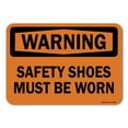 thumbnail image 1 of OSHA Warning Sign - Safety Shoes Must Be Worn | Plastic Sign | Protect Your Business, Work Site, Warehouse & Shop Area |  Made in the USA, 1 of 6