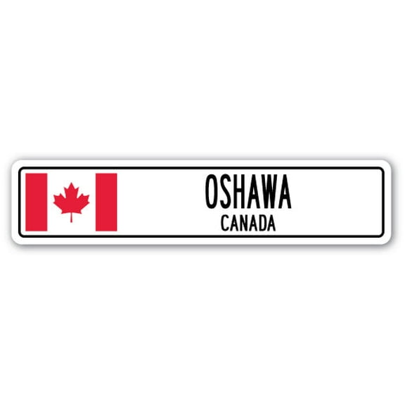 OSHAWA CANADA Street Sign Canadian flag city country road wall gift