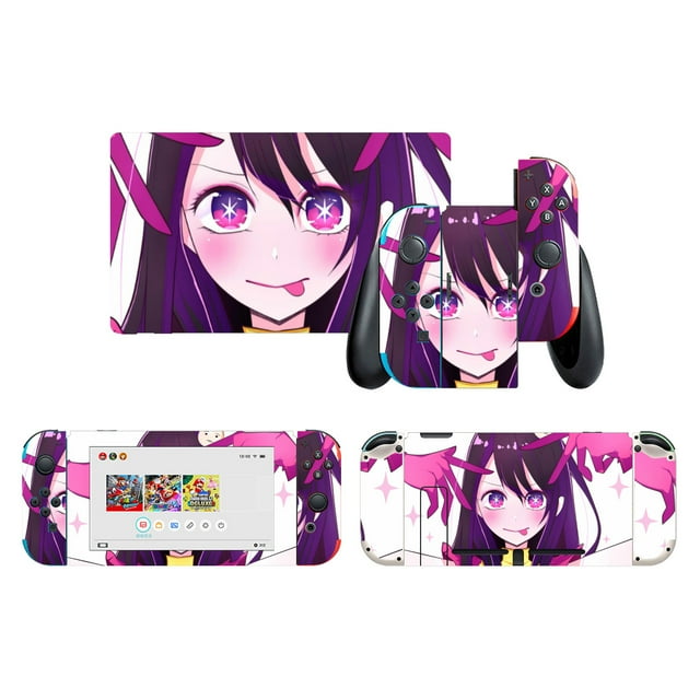 OSHI NO KO Game Switch Skin Anime Cartoon Game Sticker, No Bubble, Waterproof Game Switch