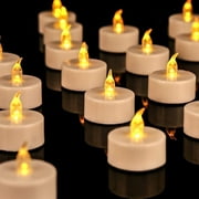 OSHINE 12-Pack LED Tea light Candles Flameless Tealight Battery Candles Votive Flickering Electric Candles for Valentine's Gift,Christmas,Halloween Deco,Anniversary,Wedding,Party(Warm Yellow）