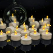 OSHINE 24-Pack Tea Lights Candles Flameless Tealight Battery Candles LED Flickering Electric Tea Candles for Halloween,Christmas,Valentine's Gift,Holiday, Anniversary,Wedding,Party(Warm Yellow）