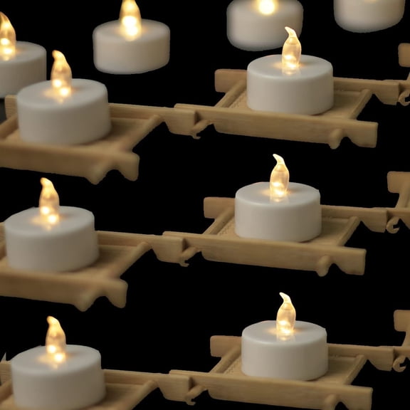 OSHINE 24 Pack Tea Lights LED Flameless Tea Lights Candles Battery Tea Lights Realistic Flickering Electric Fake Votive Candles for Christmas,Valentine's Day, Halloween,Birthday,Wedding(Warm White)