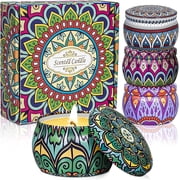 OSHINE 4 PACK Scented Candles Gifts Set Christmas Candles Aromatherapy Soy Wax Candles Home Fragrance Stress Relief Candles for Yoga, Sleeping,Halloween,Christm