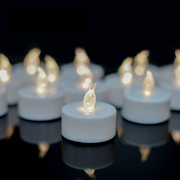 OSHINE 50-Pack LED Tea Light Flameless Tealight Candles Realistic Flickering Battery Tea Lights Electric Votive Candles Mother's day Gift,Valentine's Day,Halloween, Christmas,Wedding,Party(Warm White)