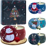 OSHINE Christmas Candles Scented Candles Gift Set 4-PACK Aromatherapy Candle 100% Natural Soy Wax 4.4 oz 100 hours for Halloween Mother's day Valentine's Day Birthday Gift Women Stress Relief