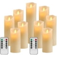 thumbnail image 1 of OSHINE Flameless Candles 9 pack LED Lights Moving Wick Real Wax Ivory Electric Candles Pillar Battery Candles Flicker Lights Votive Flames Remote Control with Timer 300+ Hours Halloween, 1 of 6