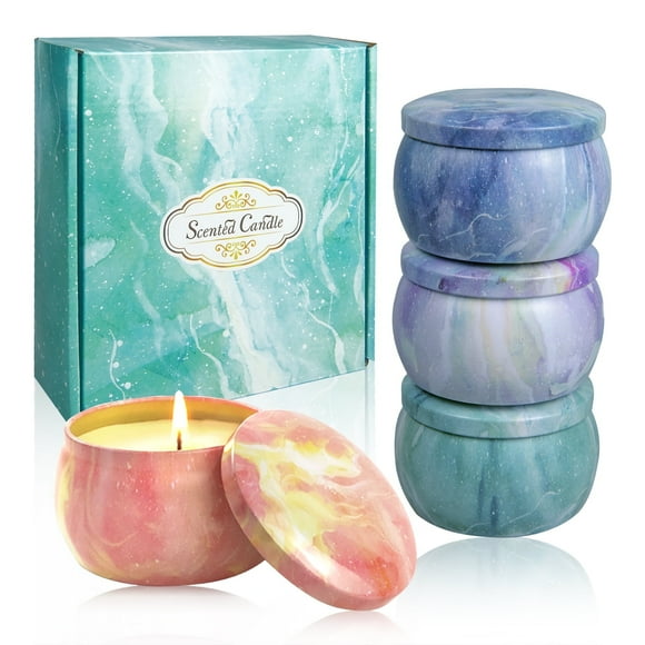 OSHINE Scented Candles Gift Set for Women: Soy Wax Scented Candle Fragrance Candles 4.4 oz Strongly Fragrance for Stress Relief Halloween Christmas Birthday Mother's Day