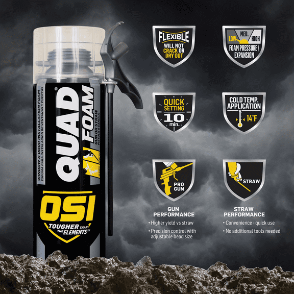 OSI QUAD Dual Window & Door Foam Sealant - Single Pack