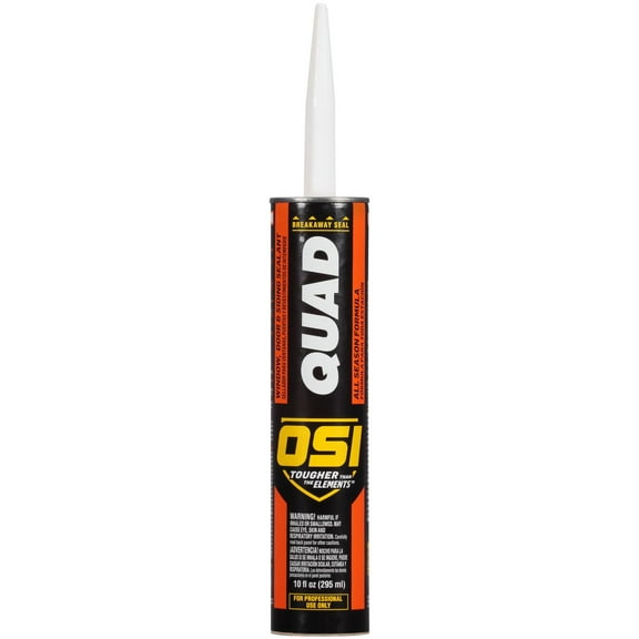OSI Quad Window, Door and Siding Sealant, Pack of 1, White 10 fl oz Cartridge