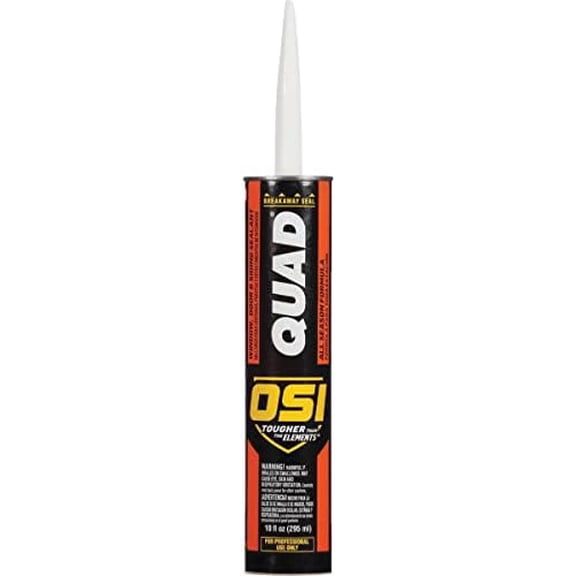 OSI Quad Window, Door and Siding Sealant White 001, 10 fl oz, Cartridge (12 Pack)$$Building Supply