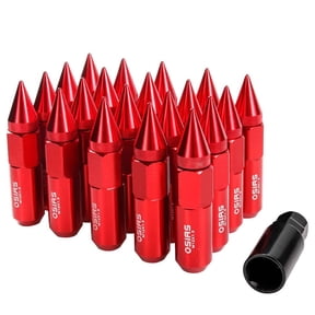 OSIAS 20PCS M12X1.5 Racing Wheel 60MM Lug Nuts With Socket Key For Honda Red