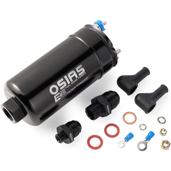 OSIAS 380LPH Inline External E85 Compatible Fuel Pump 10AN Inlet w/Check Vavle 8AN Outlet 0580254044