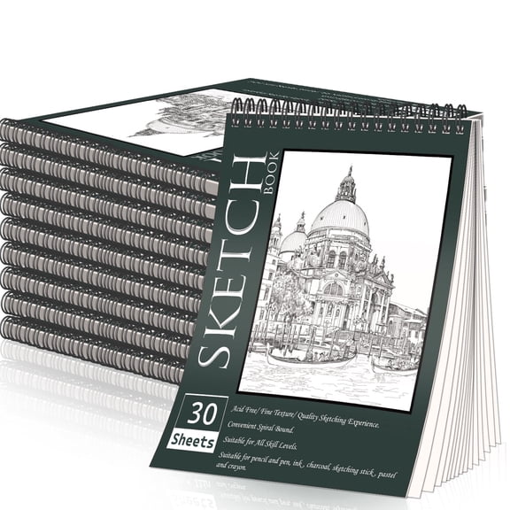 OSIMIG 10 Pack Sketch Pads, 8.5" x 11", 300 Pages, 10 Count