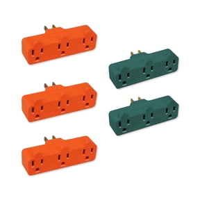 OSKOS 3-Prong 3-Outlet Extender Adapter, Heavy Duty Triple Grounding Outlet. 5 Pack