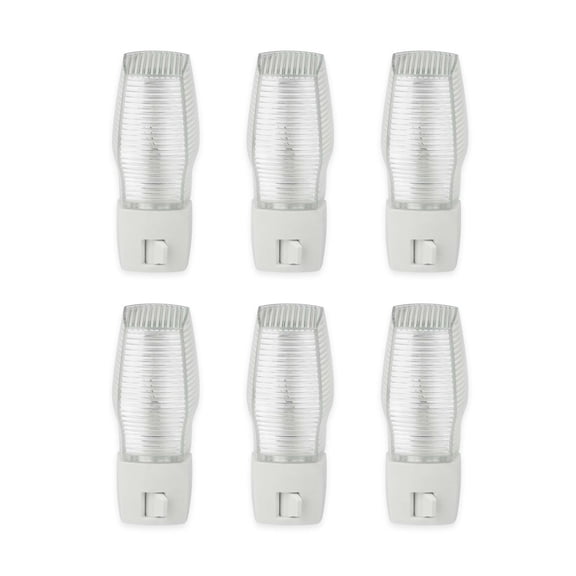 OSKOS 6 Pack, Plug in Night Light with Manual On/Off Switch, 7W Incandescent Bulb Included, ETL Listed.