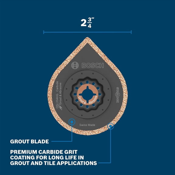 OSL234HG 2-3/4 inches. Starlock ®   Oscillating Multi Tool Hybrid Grout Blade