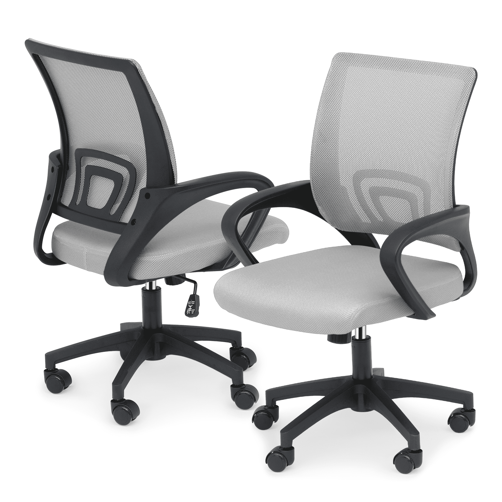 OSM 2-Pack Ergonomic Mesh Office Chairs, Mid-Back Desk Chair with Lumbar Support, Swivel Computer Task Chair for Home Office, Gaming & Study, 300 lbs Capacity, Light Grey