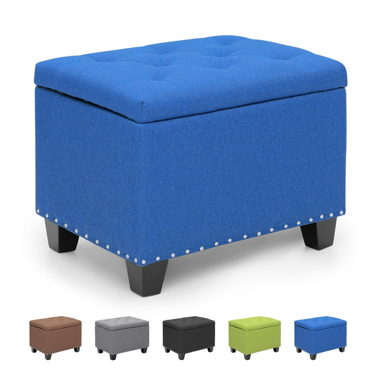 OSM 24 Inch Modern Storage Ottoman Bench, 40L Inner Space Linen