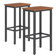 thumbnail image 1 of OSM 26 Inch Counter Height Bar Stools Set of 2, Modern Square Backless Stools with Heavy Duty Metal Frame for Kitchen Island, Café & Dining Room, 330 LBS Capacity, Black Brown, 1 of 8