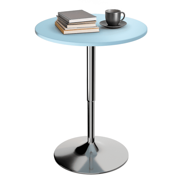 OSM 27.5"-36" Height Adjustable Round Bar Table with 360° Swivel Top, 23.5 Inch Pub Table for Kitchen, Dining & Patio, Blue