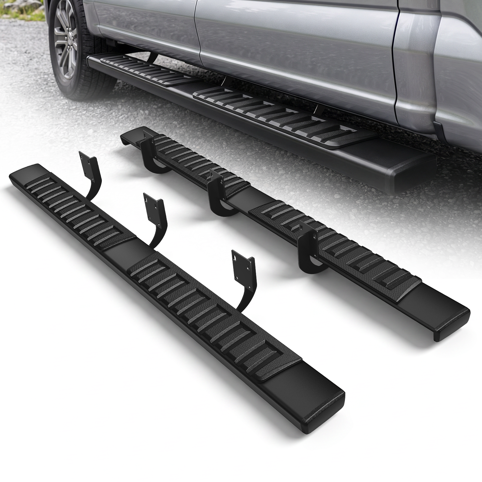 OSM 81" Stainless Steel Running Boards Fit For Ford F250 F350 F450 F550 Super Duty Crew Cab 1999-2016, 450 Lbs Capacity, Anti-Slip Side Step Bars