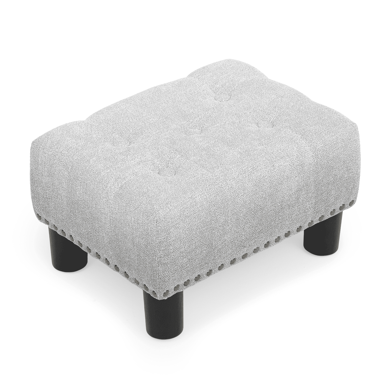 OSM Foot Stool Ottoman, Small Ottoman Foot Rest with Legs, Rectangle Foolstool Ottomans for Couch, Ottoman Foot Stools for Living Room Entryway (Light Gray)