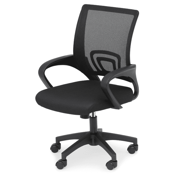 OSM Mid-Back Ergonomic Mesh Office Chair with Lumbar Support, Height-Adjustable Swivel Computer Desk Chair for Home Office, Gaming & Study, 300 lbs Capacity, Black
