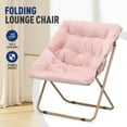 thumbnail image 1 of OSM Square Saucer Chair for Adults, Oversized Folding Cozy Lazy Chair with Metal Frame for Bedroom, Living Room, Dorm Room, Apartment (Light Pink), 1 of 9
