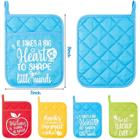 Heat Resistant Microwave Teacher Appreciation Pot Holders, 4 Count