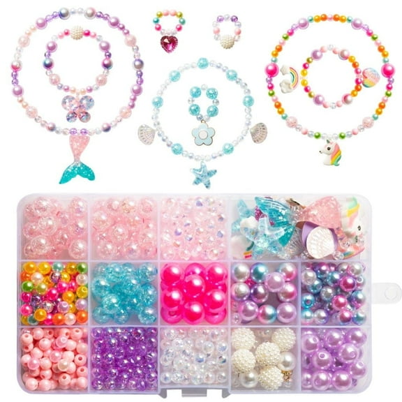 Haooryx  DIY Bead Jewelry Making Kit for Kids Girls 400Pcs+