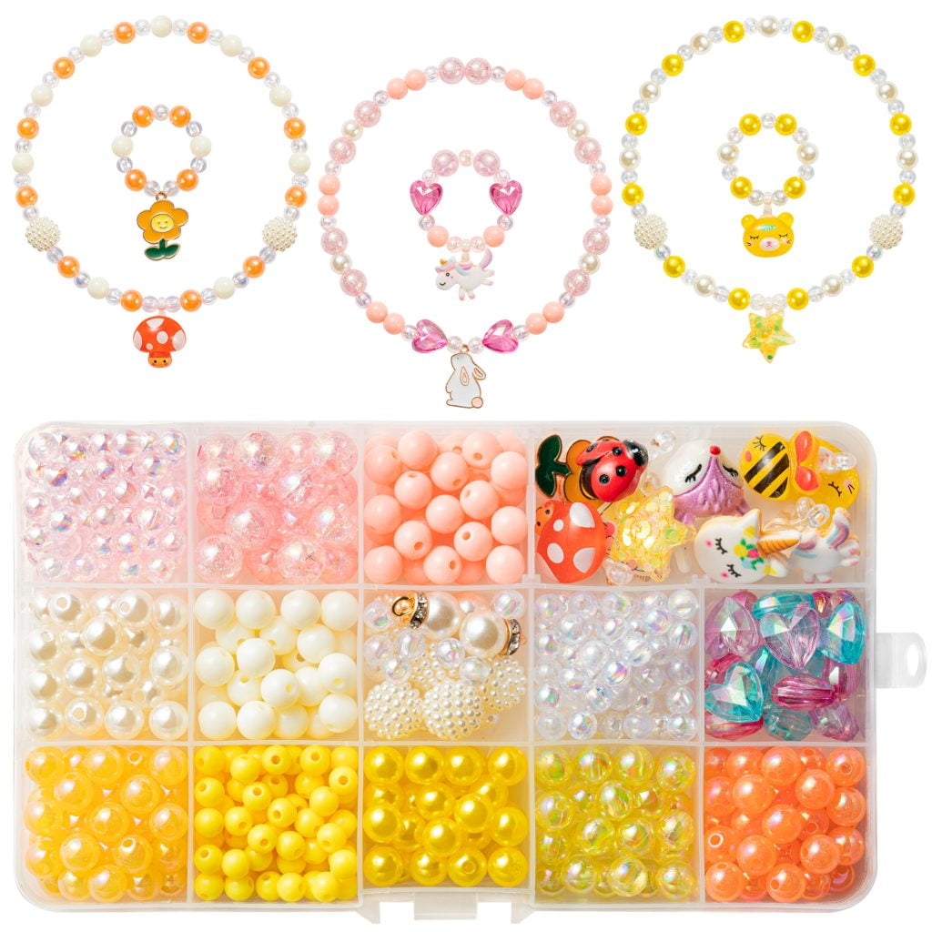  OSNIE Kids DIY Bead Jewelry Making Kit with 400+ Beads