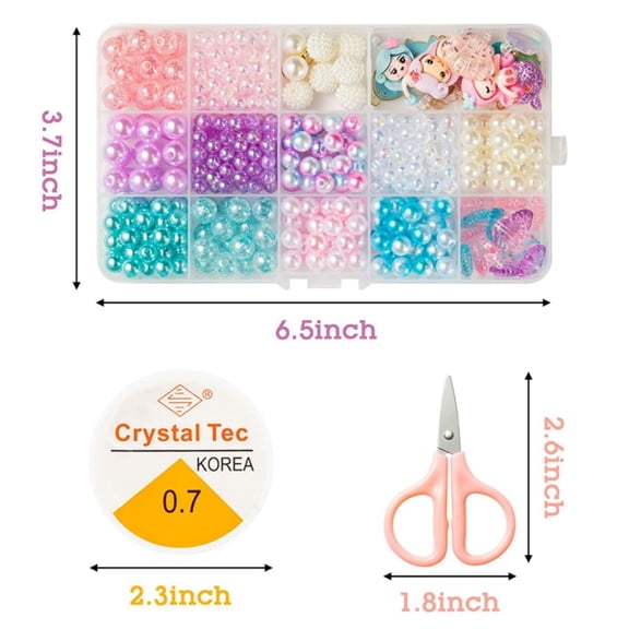 MALLMALL6 DIY Bead Jewelry Making Crafting Kit, 400 Pcs+ Beads, Charms, Pendants, Accessories,1 Set