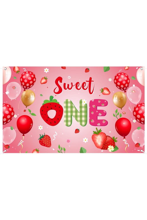 Strawberry Sweet One Birthday Party Decorations for Baby Girl