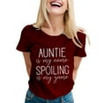 thumbnail image 1 of OSOLU Auntie Is My Name Spoiling Is My Game Shirt For Women Funny Letter Print Tee Aunt Casual T-Shirt Short Sleeve Tee Tops Versatile Dailywear, 1 of 4